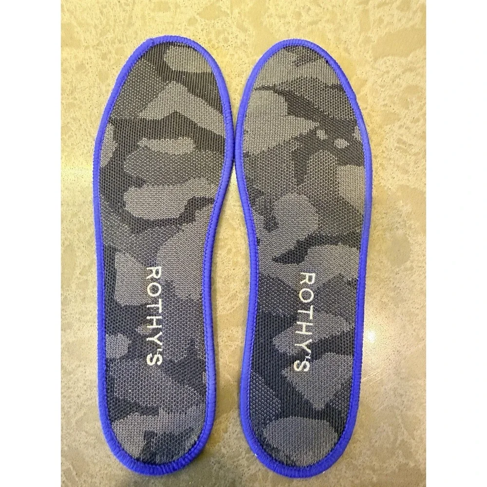 Rothy's Womens Blue Gray Camoflauge Slip On Casual Comfort Sneakers Size 11.5